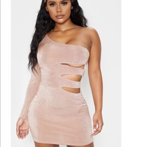 Off shoulder cutt out body con mini dress